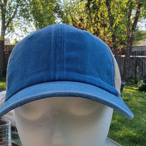 Color Block Baseball Cap Unisex Mesh Back Adjustable Sky Blue Tan OSFM New - Picture 6 of 12